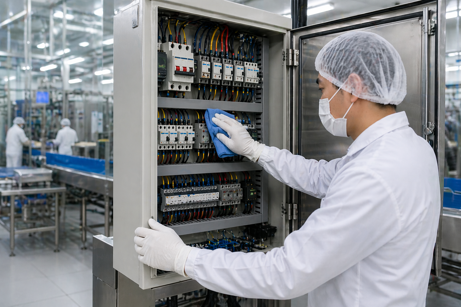 Jasa cleaning panel listrik ruang produksi makanan